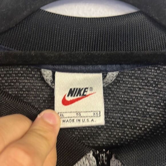 Nike Men Vintage '90s Quarter Zip Ribbed Collar‎ Short Sleeve Polo Shirt Gray XL - Picture 3 of 11